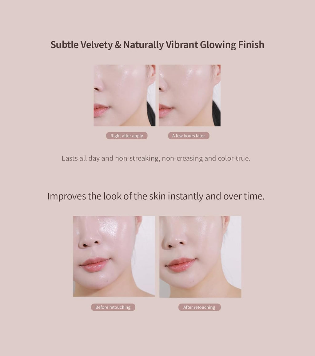 Heart Percent Dote on Mood Layer Cushion SPF 50+/PA+++ with Refill, Satin Glow Silky Flawless Finish Full Coverage Advanced Skincare Foundation (#21P)