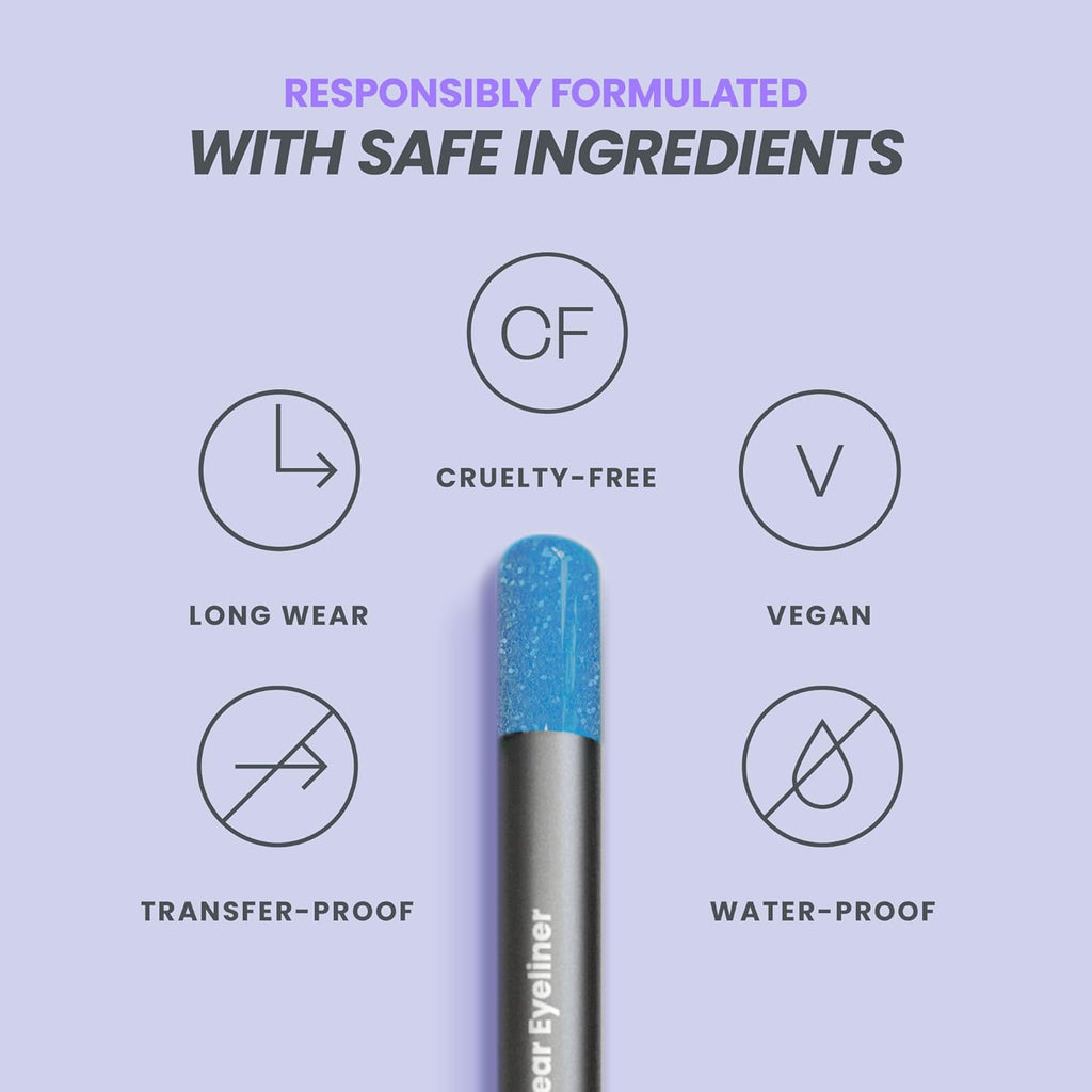 Wonderskin Eyeliner Pencil, 1440 Longwear Blue Eyeliner Pencil - Waterproof, Sharpenable & Smudge Proof