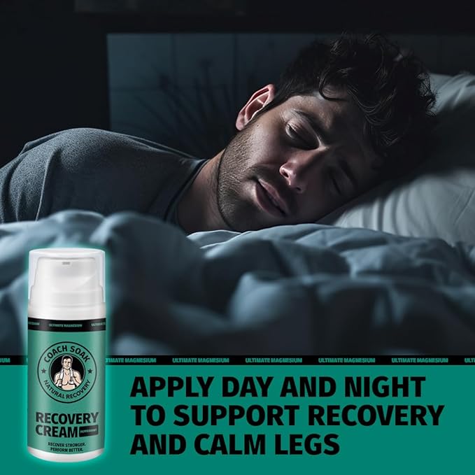 Coach Soak Recovery Bath Soak and Magnesium Lotion with MSM Eucalyptus Tea Tree Bundle (Cooling Peppermint)