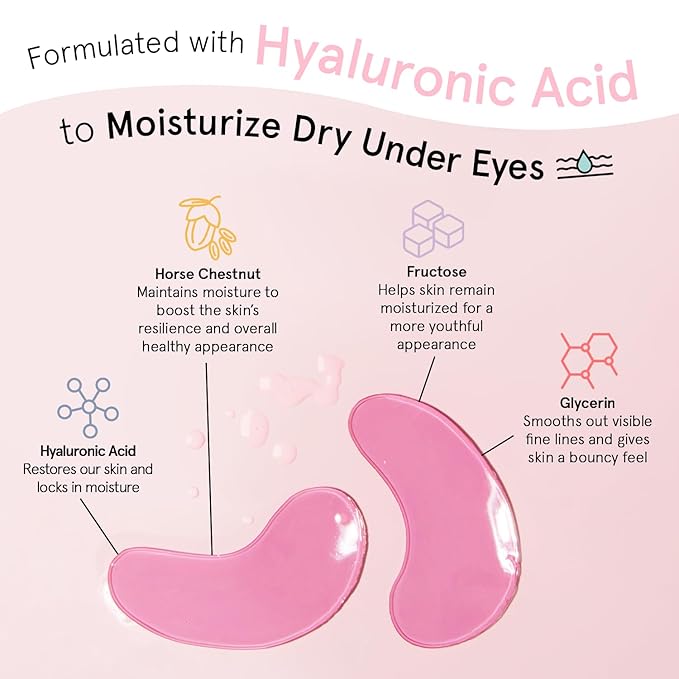 grace & stella Award Winning Under Eye Mask - Birthday Gifts For Women - Bridesmaid Gifts - Reduce Dark Circles, Puffy Eyes, Undereye Bags, Wrinkles - Under Eye Patches - Vegan (24 Pairs, Pink)