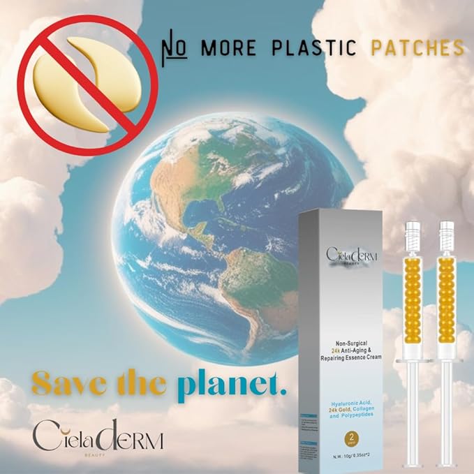 Under Eye 24K Gold Gel |Reduce Fine Lines, Dark Circles, Puffy Eyes, Undereye Bags| Advanced Night Anti Wrinkle Repair Eye Solution Gel-Cream | Facelift Essence Cream | 2 Syringe Pack