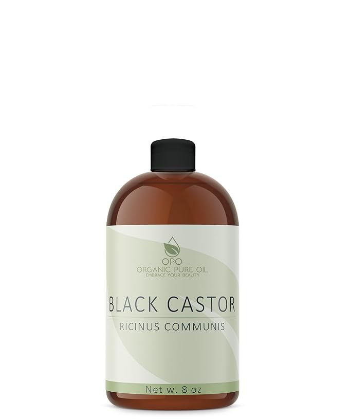 organic pure oil OPO Jamaican Black Castor Oil - 8 OZ Pure, Refined, Cold Pressed, Vegan, Non GMO Caster - Perfect for Hair, Body, Skin Care - Eyelash, Eyebrow, Hair Growth