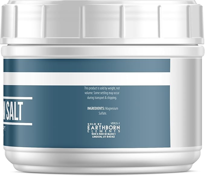 Earthborn Elements Epsom Salt (2 lb), Magnesium Sulfate Soaking Solution, All-Natural