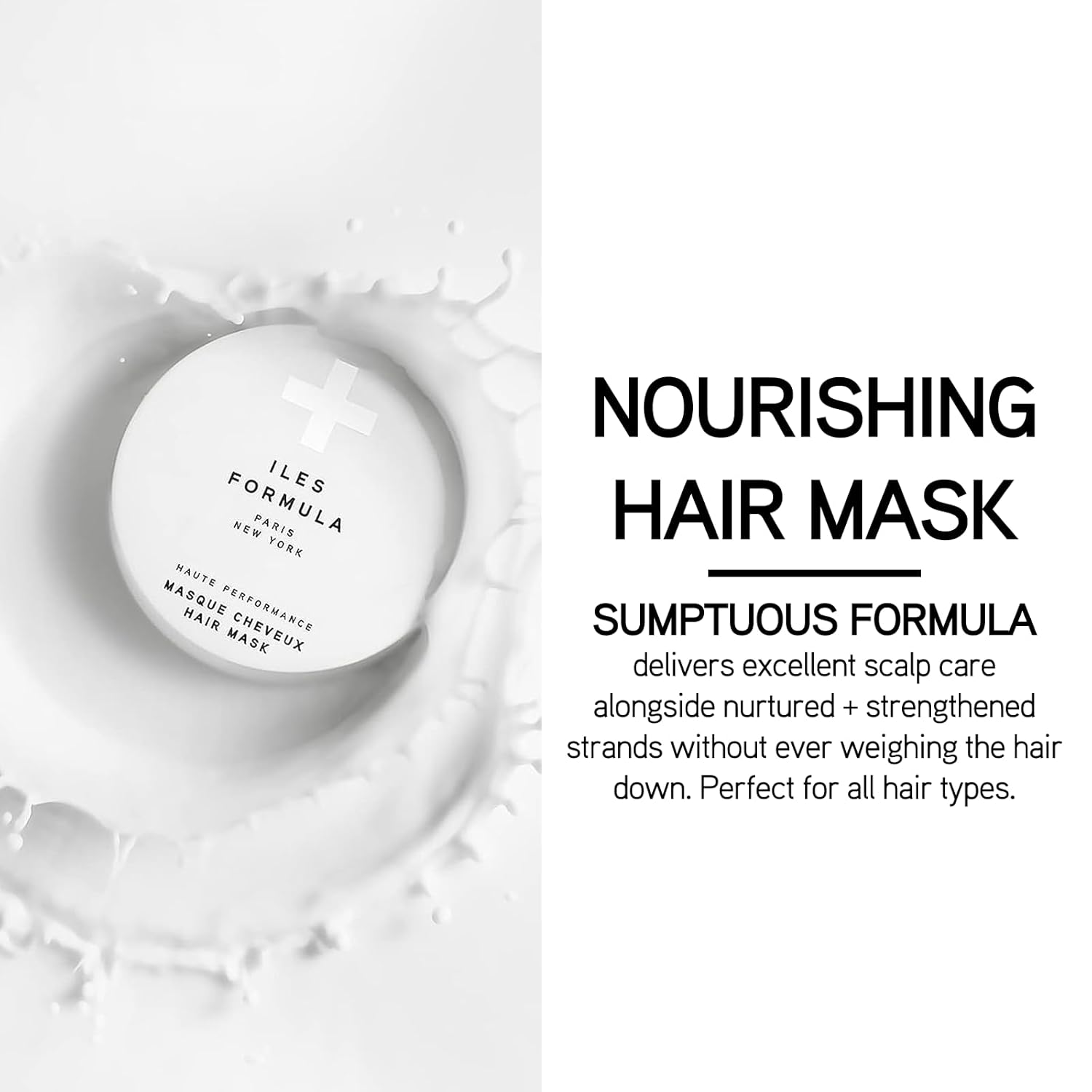 ILES FORMULA Hair Mask – Deep Conditioning Hair Treatment for Dry, Damaged, Frizzy Hair - Lightweight Hair Repair Mask with Tucuma Butter, Macroloba Seed, Vitamins B5 & E | Hydrating, Color-Safe