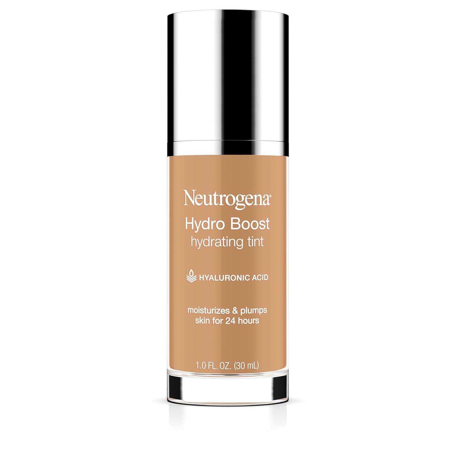 Neutrogena Hydro Boost Hydrating Tint Foundation Makeup for Dry Skin, with Hyaluronic Acid, Lightweight Oil-Free Water Gel, Non-Comedogenic, 85 Honey Color 1.0 fl. oz