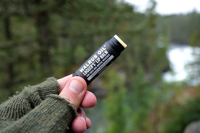 WALRUS OIL - Logger's Lip Balm, 6-Pack, 100% Vegan and Beeswax-Free, Made with Candelilla Wax, Coconut Oil, Jojoba Oil, and Natural Ingredients.