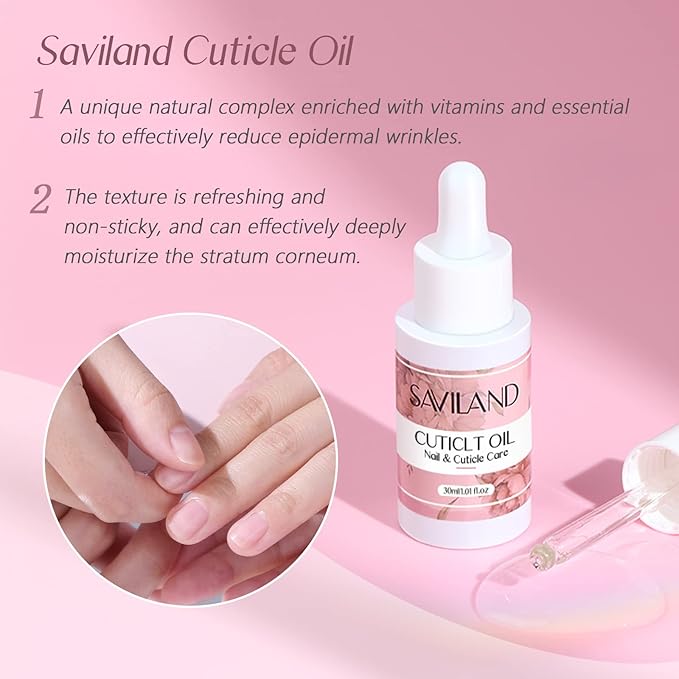 Saviland Cuticle Remover and Cuticle Oil Kit and Liquid Latex for Nails