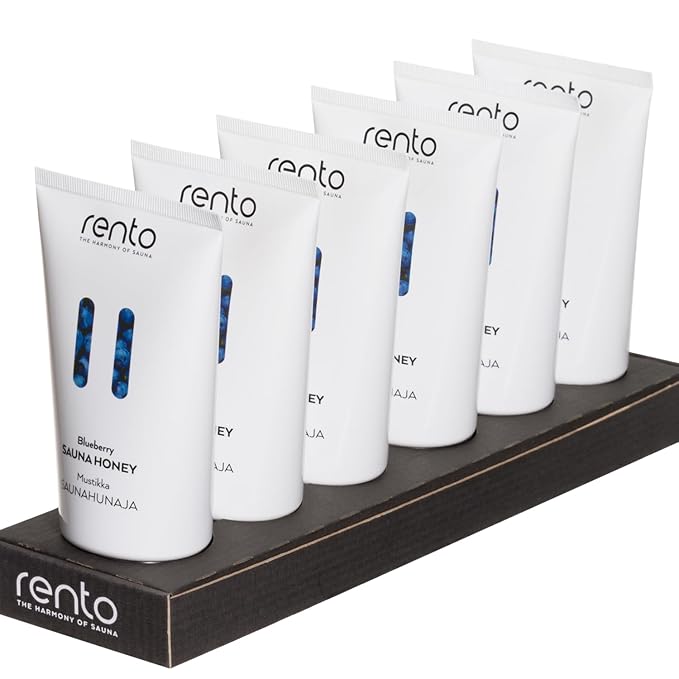 RENTO Sauna Honey 5 Fl. Oz. (150 ml) for Face & Body, Nourishes the Skin, Helps to Open the Pores and Increases Sweat Secretion, 3 Types: Arctic Pine, Birch, Blueberry (Regular, BLUEBERRY)