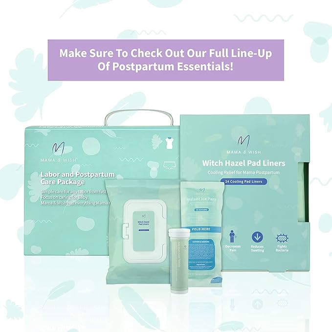Mama & Wish Sitz Bath Tablets 1 Pack and Witch Hazel Pad Liners 1 Pack
