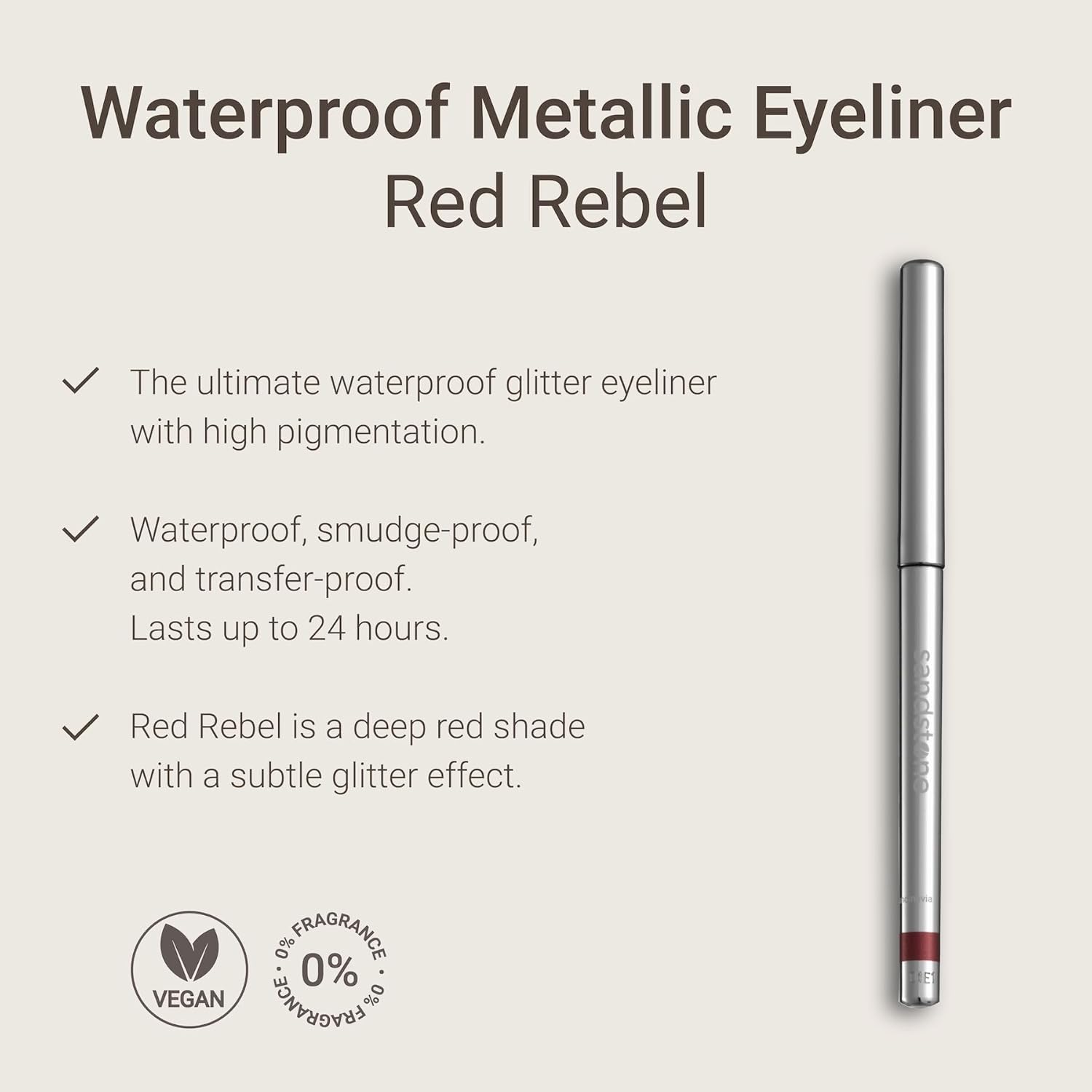 Hypoallergenic Waterproof Red Rebel Eyeliner Pencil