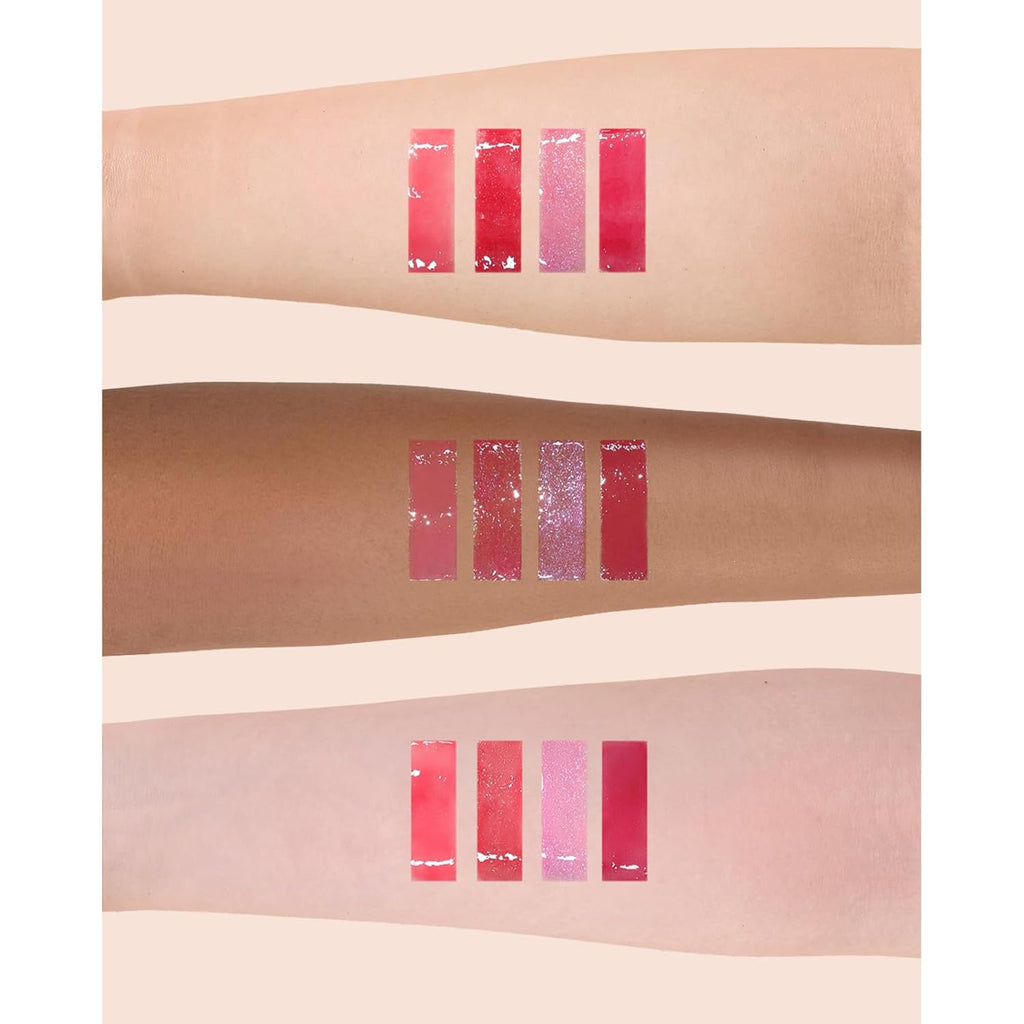 Flower Knows Violet Strawberry Rococo Glowy Lip Gloss,Moisturizing Shine Lip Oil,Hydrating Glitter Lip Plumper Makeup for Girls&Women,Vegan & Cruelty-Free,0.12 Fl Oz,1 Count(G02 Rasberry Booze)