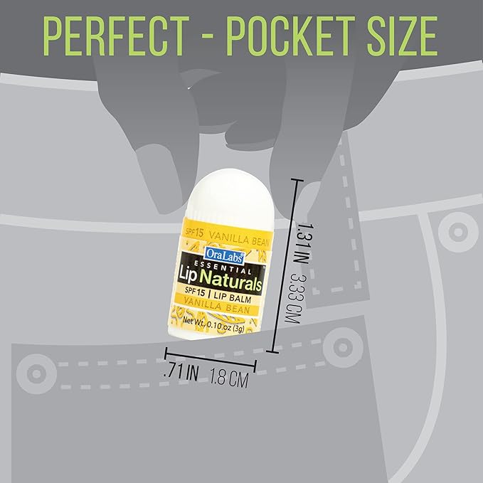 Lip Naturals Assorted Mini Lip Balms with Sunscreen (SPF-15) & Keychain - 12 Count, 3 Flavors: Tea Tree Mint, Vanilla Bean, Bing Cherry (0.10oz/3g Each) - Made in USA