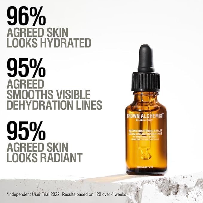 Grown Alchemist Instant Smoothing Serum. Triple Weight Hyaluronic Acid Moisturizing Face Serum, 25 mL