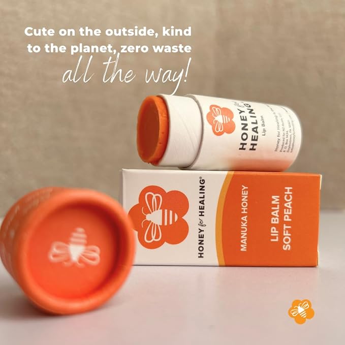 Ultra-Hydrating Tinted Formula Made with Manuka Honey 15+ UMF, Coconut Oil, Beeswax | 12+ Hour Moisture, Zero Waste Recyclable Tube | Lip Moisturizer & Color in One 0.25 oz / 7 gr (Soft Peach)