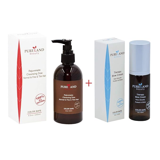 Pureland Beauty Therapy Blow Cream - Leave-In Hair Repair Treatment - Hydrating Hair Mask for Sensitive Scalp and Dry Hair - Natural Hair Care - Chemical-Free and Plant-Based