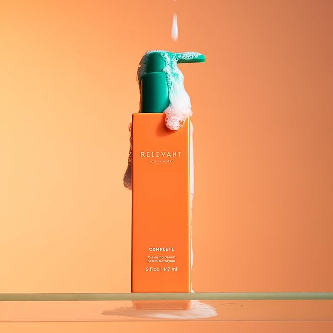 RELEVANT Hydrating Face Wash Serum - Daily Facial Cleanser & Makeup Remover Face Wash - Lightweight, pH-Balanced, Anti-Aging, Collagen-Boosting, Gentle Exfoliating - Vegan & Cruelty-Free Skin Care