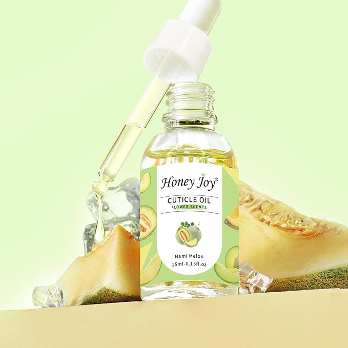 Honey Joy Cuticle Oil for Nails – Nail Oil Cuticle for Nail Care, Cuticle Nail Oil for Growth and Strength, Cuticle Oil for Nails, 0.5 fl. oz (Hami Melon)