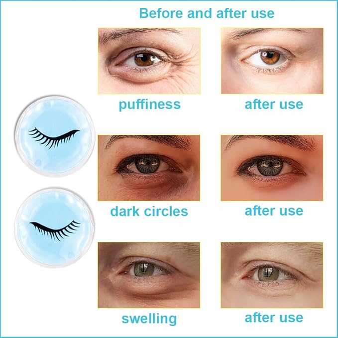 Cold Face Eye Masks Ice Face Mask Hot Cold Compress For Dark Circles, Puffiness, Migraines, Headache, Stress, Redness, Cooling Face Masks For Women Man, Skin Care