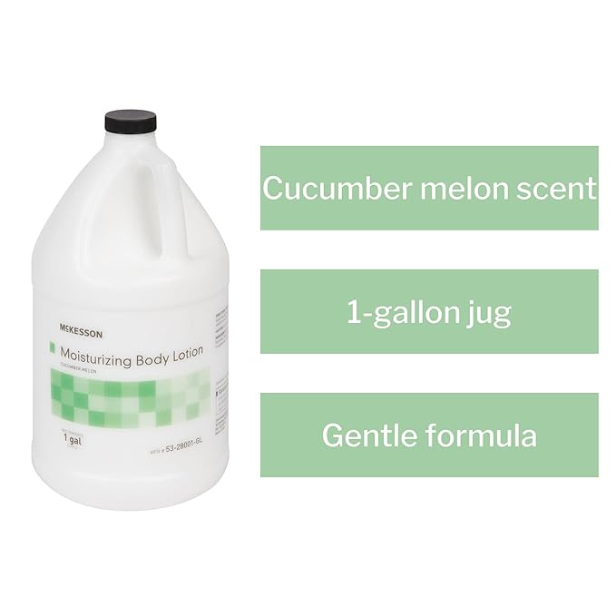 McKesson Moisturizing Hand and Body Lotion, 1 Gallon [Pack of 1] Bulk, Refill, For Dry, Crack, Sensitive Skin, Cucumber Melon Scent