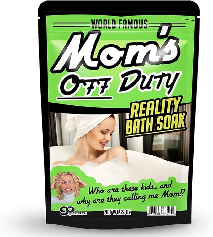 Mom’s Off Duty Bath Soak – Purple Bath Salts Luxury Bath Funny Girlfriend Gifts for Best Friends Bath and Body Gifts for Women Mediterranean Sea Salts Ladies Night Gifts Funny Mother’s Day Spa Gifts