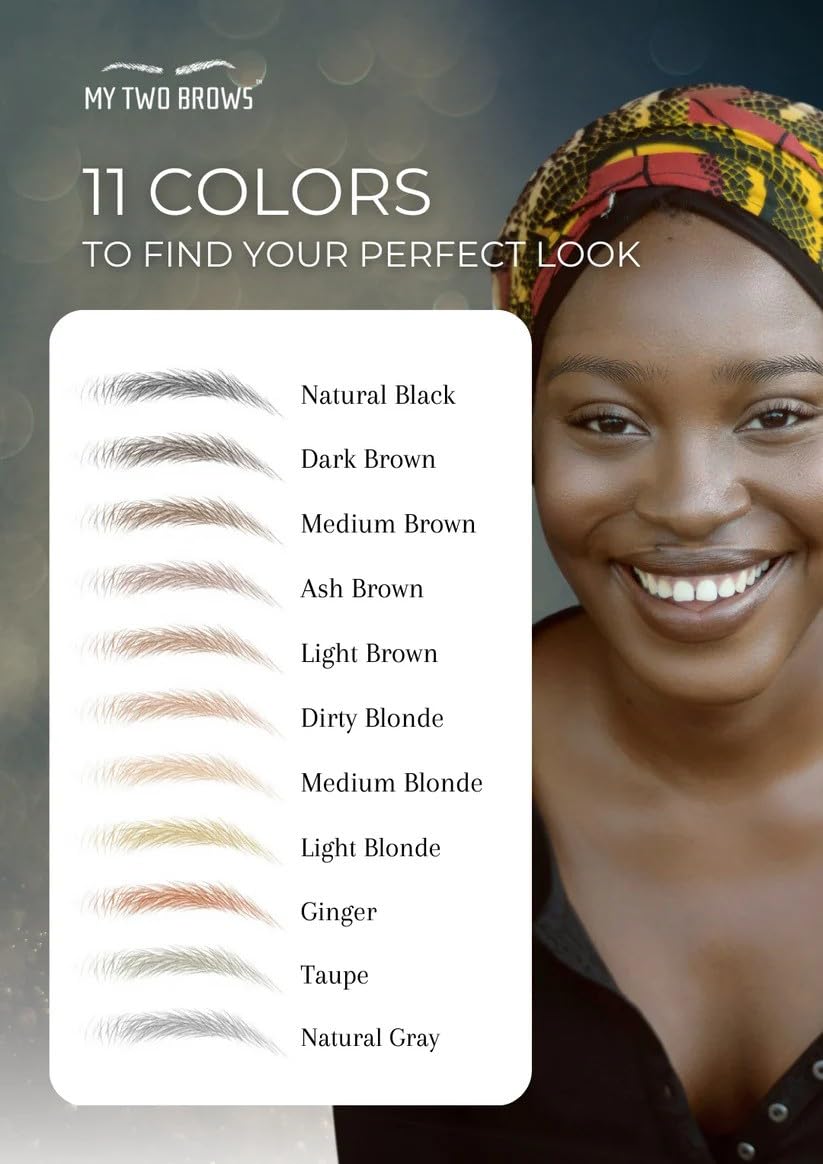 (10 pairs) Natural Gray Temporary Eyebrow Tattoo - Extra Large Size - Waterproof & Smudgeproof - Assertive Arch Style Eyebrow Stickers - Sheet Lasts up to 30 Days - Won't Work on Existing Brows