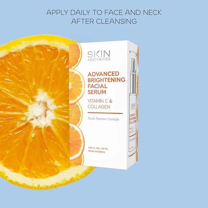 Vitamin C & Collagen Serum + Day Cream Set - Dark Spots & Brightening, Anti-Aging & Acne Scar Treatment - Dermatologist Tested Korean Skincare - Clean Beauty, Cruelty-Free - 1.69 oz