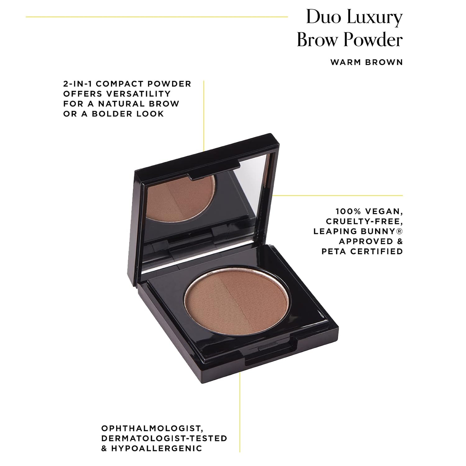 Arches & Halos Duo Luxury Brow Powder - Warm Brown for Women - 0.088 oz Eyebrow (Pack of 2)