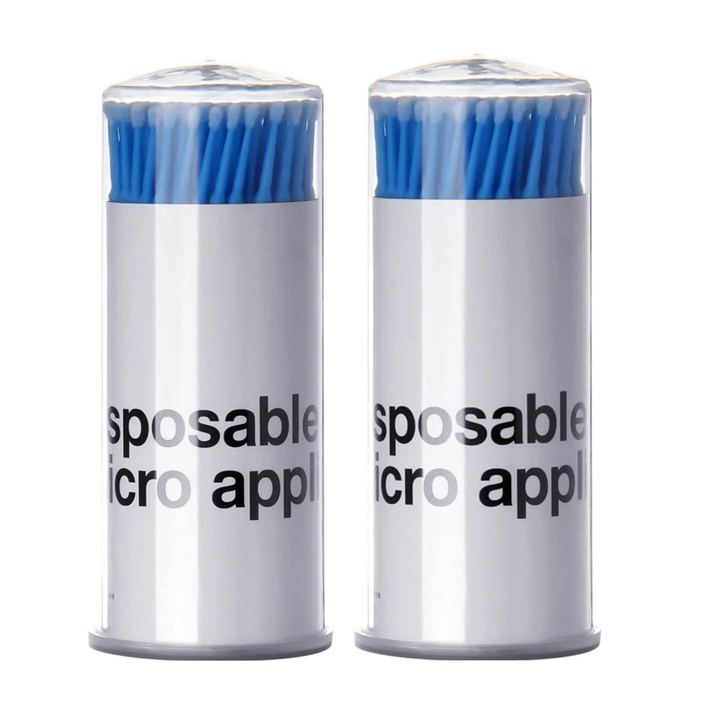 BTYMS 200 Pieces Disposable Micro Applicators Brush Dental Mascara Brushes Micro Swabs Microbrush for Lash Extensions