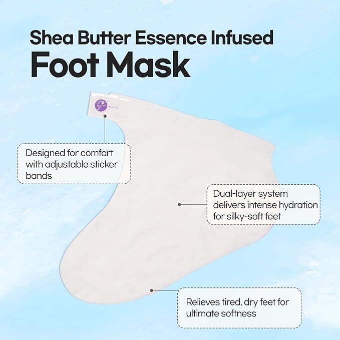 Epielle Intensive Repairing Foot Masks, 6 Pairs Moisturizing Socks for Dry, Cracked Feet, Hydrate and Repair Skin with Coconut Oil and Milk Extract, Korean Skincare, Easter Gifts, Mother's Day Gifts