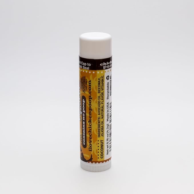 Chicken Poop Lip Balm Simone Chickenbone Coconut Duo 100% Natural Moisturizer for Dry Chapped Lips, 0.15 oz (Pack of 2)