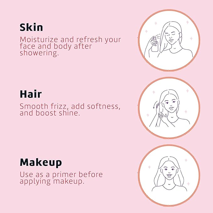 De La Cruz Rose Water and Glycerin for Face - Rosewater Facial Toner and Moisturizer for Skin and Hair 8 fl oz (236 mL) - 10 Bottles