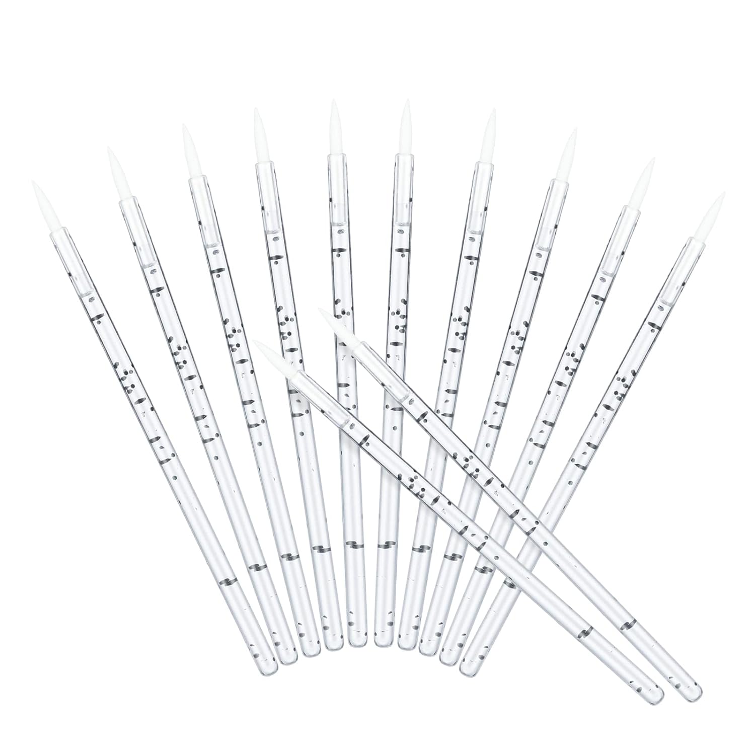 G2PLUS 100PCS Disposable Eyeliner Brushes, Eyebrow and Liner Brush Applicator, Cosmetic Eye Wands for Lip Liners, Eye Makeup, Eyelashes and Detail Painting (Crystal Black)