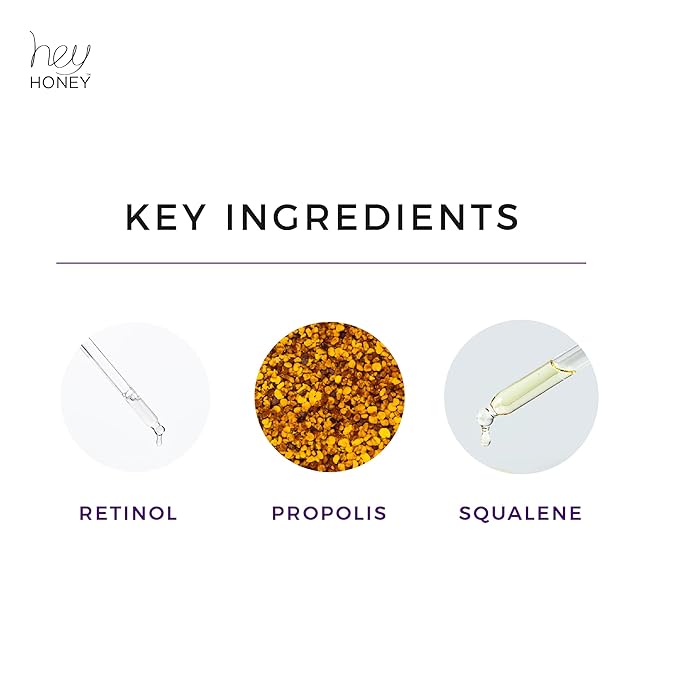 Hey Honey Look Into My Eyes Retinol, Peptide & Propolis Eye Mask for Wrinkle Reduction, Fine Line Smoothing Hydration Overnight Firming Under-Eye Treatment for Brighter, Youthful-Looking Eyes | 1 Oz