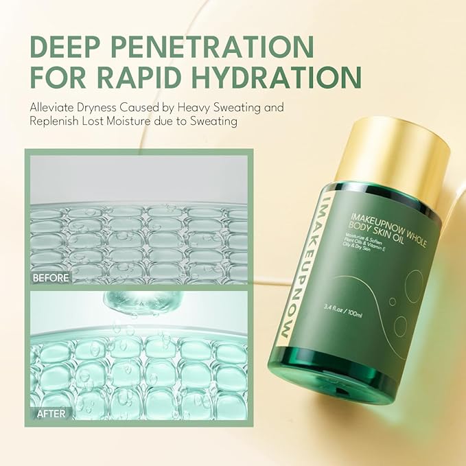 Post Workout Skin Care Body Oil, Post Sweat Instant Hydration Skin Soothing, Lightweight Non-Greasy After Shower Oil for Women and Man