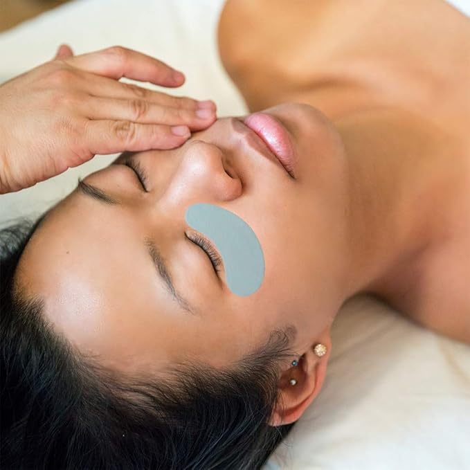 100 Pairs Hydrogel Under Eye Gel Patches Lint Free Eye Lash Pads Eyelash Extension Tool Mask Eyepads, Transparent/Blue