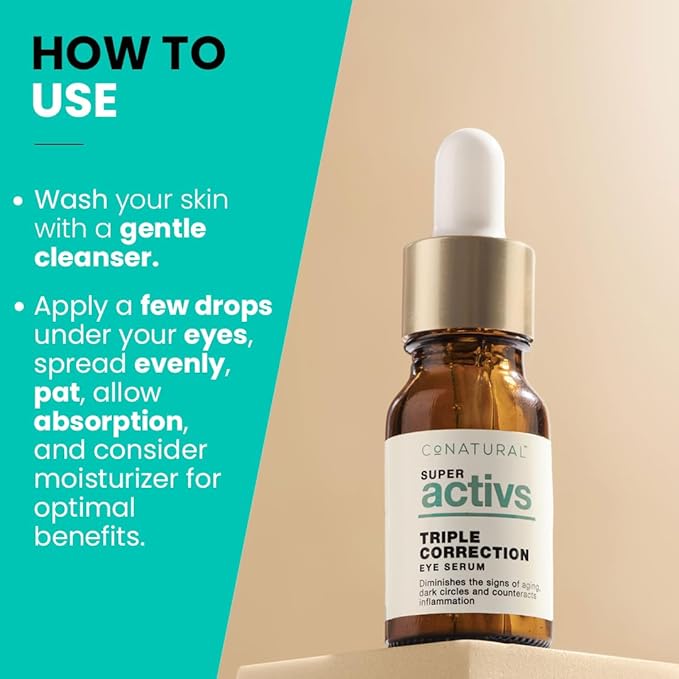 Triple Correction Eye Serum- with Anti-Aging Ingredients, Targets Under-Eye Dark Circles, Puffiness and Promotes Healthy Skin for a Visibly Revitalized Appearance, 10ml