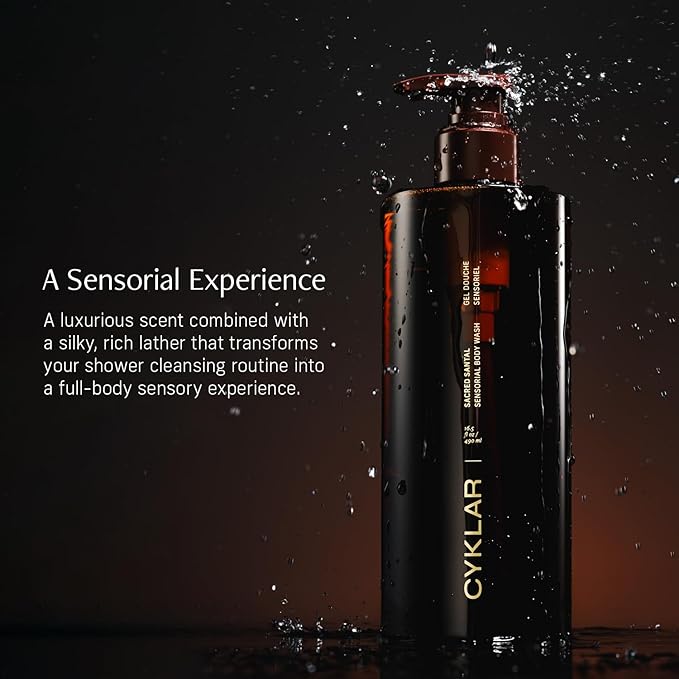 Vitamin C Body Oil for Women and Men. Moisturizing Sacred Santal & Body Wash Bundle