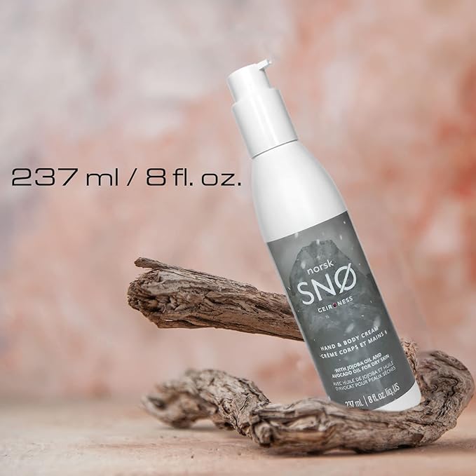 Geir Ness NORSK SNØ Hand & Body Cream - Dry Skin Lotion - Single Use Deep Moisturizer with Essential Oils