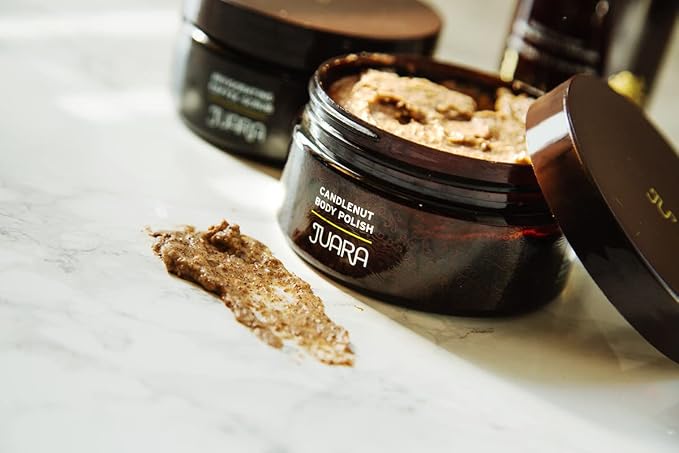 JUARA - Candlenut Body Polish | Invigorating Scrub | Deep Exfoliation | Smooth Rough Skin | Healing Hydration | Cruelty Free, Paraben, Sulfate Free, Vegetarian | 7.5 oz