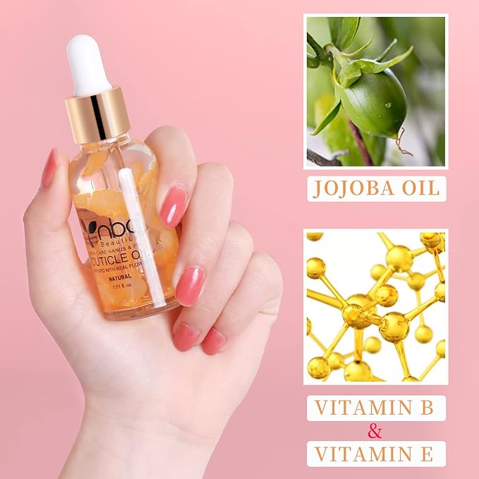 Nail Cuticle Oil, 2Pcs 30ml Lemon & Orange Cuticle Oil Set Nail Growth Oil with Vitamin E, Jojoba Oil Natural Plant-based Cuticle Oil for Nails Smoothing, Nourishing, and Moisturizing