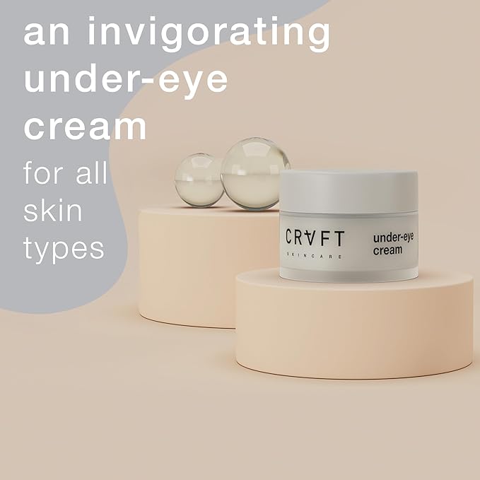 CRVFT Under Eye Cream | Brighten Dark Circles/Reduce the Appearance of Puffy Eyes | Peppermint Scented w/Caffeine | 30-Day Supply [.25 ounces]