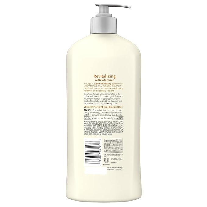 Suave Revitalizing with Vitamin E Body Lotion, 18 oz (Pack of 2)