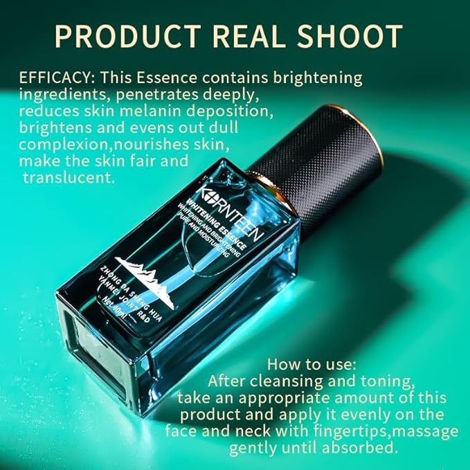 Switzerland KORNTEEN Brightening Essence Serum 40ml/1.41fl.oz, for Dark Spot, Brighten Skin, Reduce Melanin, Nourish, Moisturizes, with Gentiana Scabra Root Extract, 3-O-Ethylascorbic Acid