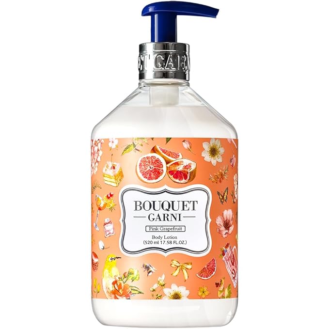 Bouquet Garni Body Lotion Pink Grapefruit Fragrance - Long-lasting Moisture & Fragrance, Non Sticky Texture (Containing Shea Butter Rich in Vitamin A, C, E) - 17.6 oz