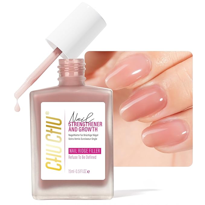 Nail Strengthener for Women: Coral Pink Natural Nail Hardener Extra Strong and Growth - Nail Polish Hardener for Weak and Damaged Nails 15ml