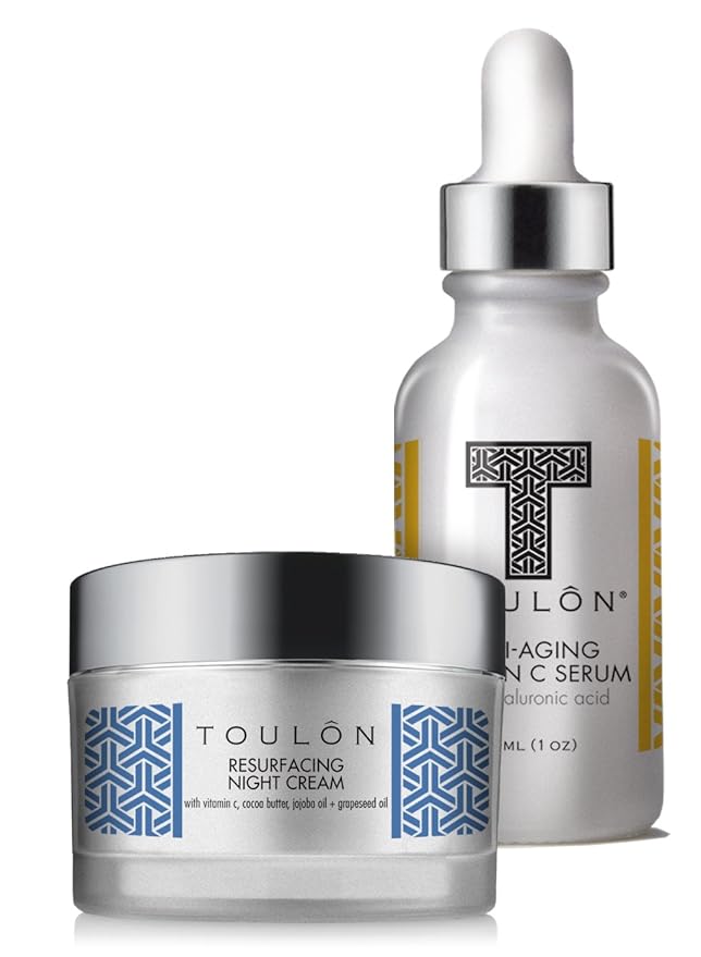 Vitamin C Anti Aging Skin Care Kits; Women Beauty Gifts: Vitamin C Serum with Hyaluronic Acid and Vit C Moisturizer for Face for Night & Day; Gift Set Kit