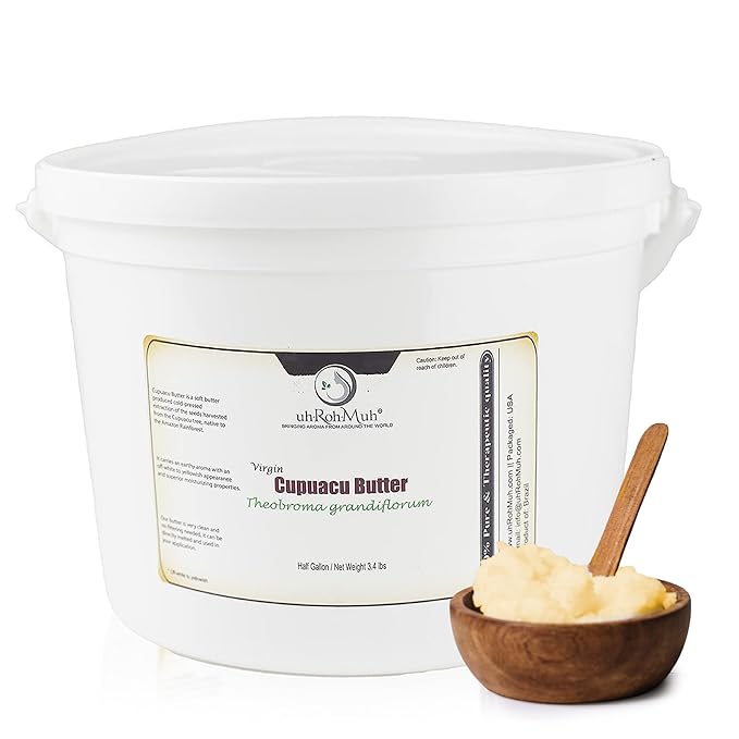 uh*Roh*Muh 100% Pure Virgin Half Gallon Cupuacu Butter from Brazil - Unrefined, Ultra-Moisturizing & Nourishing for Skin and Hair - Ideal for DIY Skincare & Haircare (Net Wt: 1.6 kg/ 3.5 lbs)