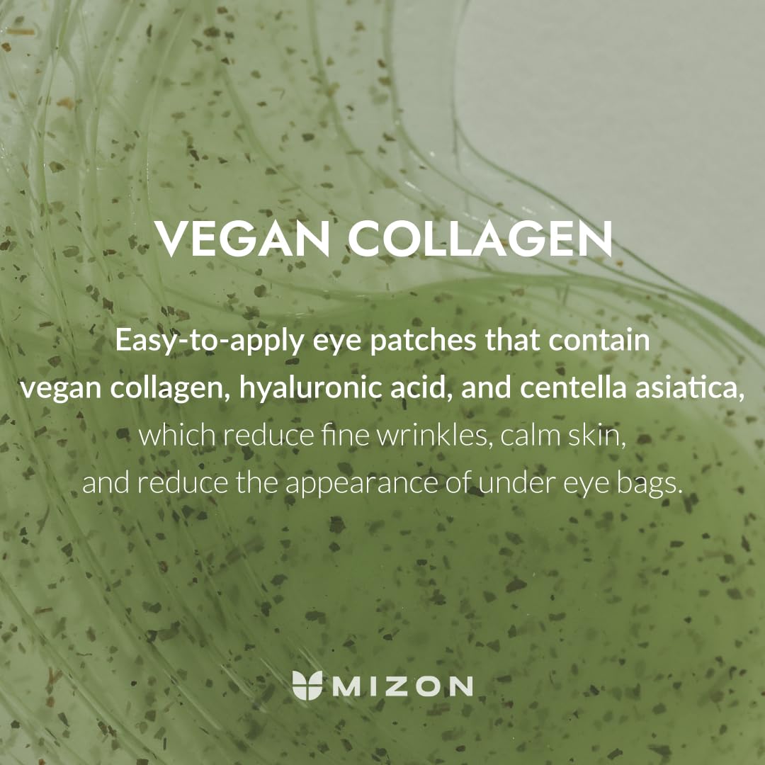MIZON Phyto Plump Collagen Eye Gel Patch with Moringa, Triple Hyaluronic Acid, and Botanical Extracts for Brightening, Hydration, and Elasticity – 60pcs – Improves Vitality and Glow