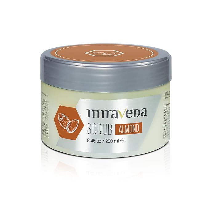 Miraveda by Italwax Almond Scrub - 250ml / 8.45fl.oz - With coconut and almond oil – Ideal for hand care
