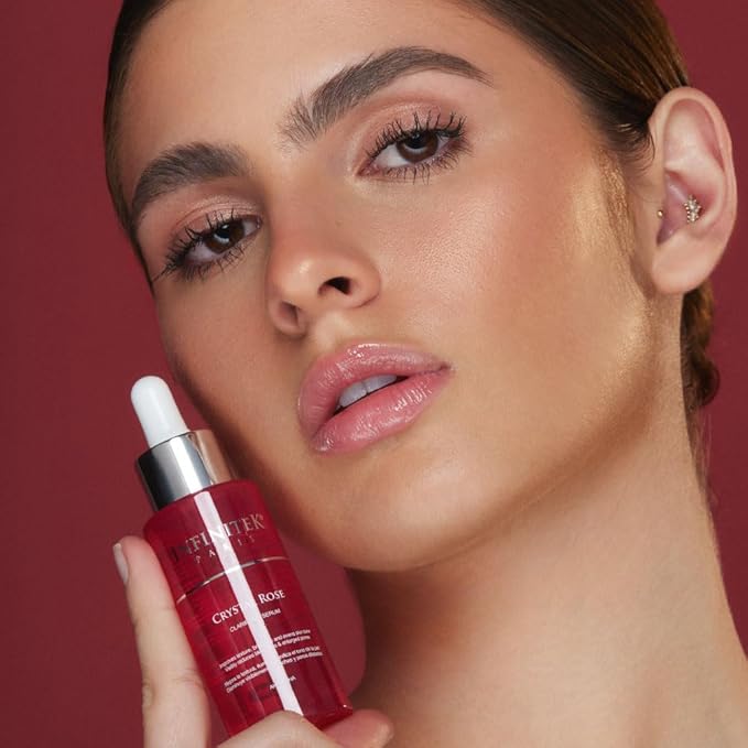 Infinitek Paris Crystal Rose Serum - Hydrating and Exfoliating Brightening Serum, Face Moisturizer and Skin Lightening Serum for Radiant, Moisturized Skin - Premium Facial Moisturizer 1 Fl Oz